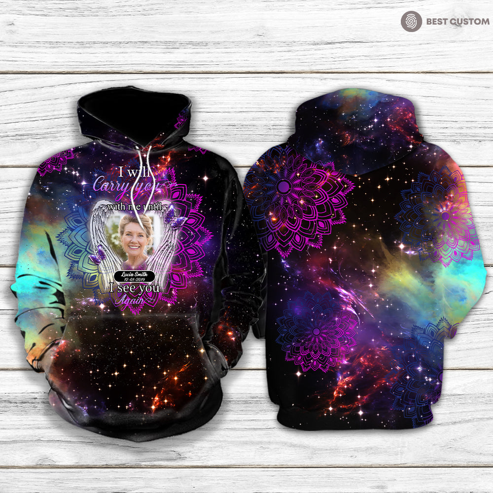 I Will Carry You Personalized Photo 3D All Over Print Shirt Memorial