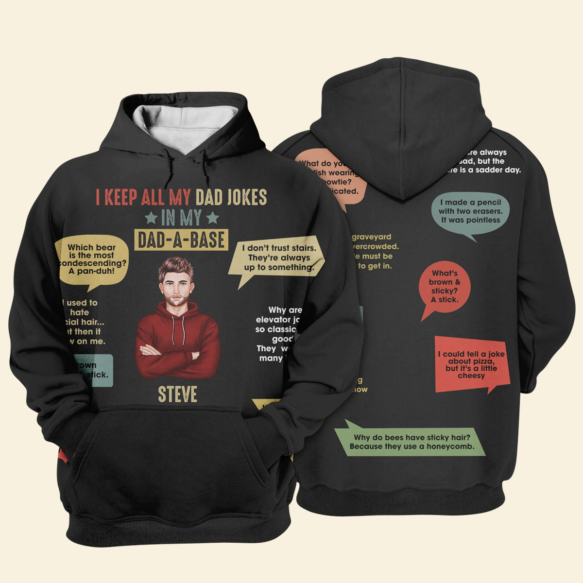 I Keep All My Dad Jokes - Personalized All Over Printed Apparel - Funny Gift For Dad, Father, Father's Day