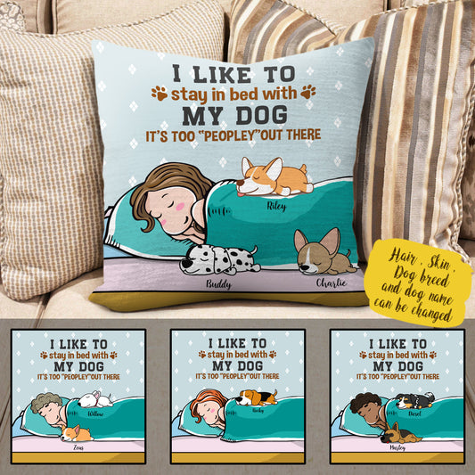 Sleeping Dog, I Like To Stay In Bed With My Dog, It's Too Peopley Out There Personalized Pillow , Gift For Dog Lovers  BannerPillow2_ac837d0d-3e71-4ab9-bd01-102adf062932.jpg?v=1612842455