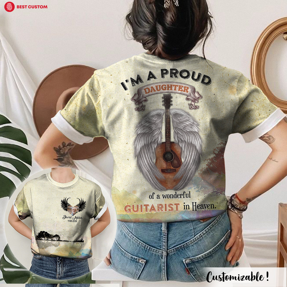 A Wonderful Guitarist In Heaven - Personalized Photo 3D All Over Print Shirt - Memorial