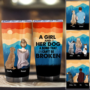 Angel Dog People And Their Dog A Bond Can't Be Broken Personalized Tumbler