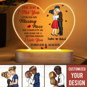 You Are My Missing Piece - Anniversary, Gift For Spouse, Lover, Husband, Wife, Boyfriend, Girlfriend 3D Led Light Wooden Base - Gift For Couple