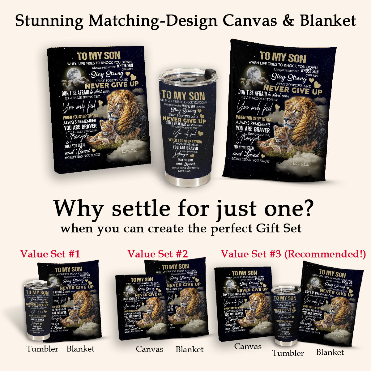 To My Son Blanket from Dad,Stay Strong Lion Blanket Cozy Premium Fleece Blanket,Weighted Blanket,Baby Blanket,Birthday Gift,Christmas Gift