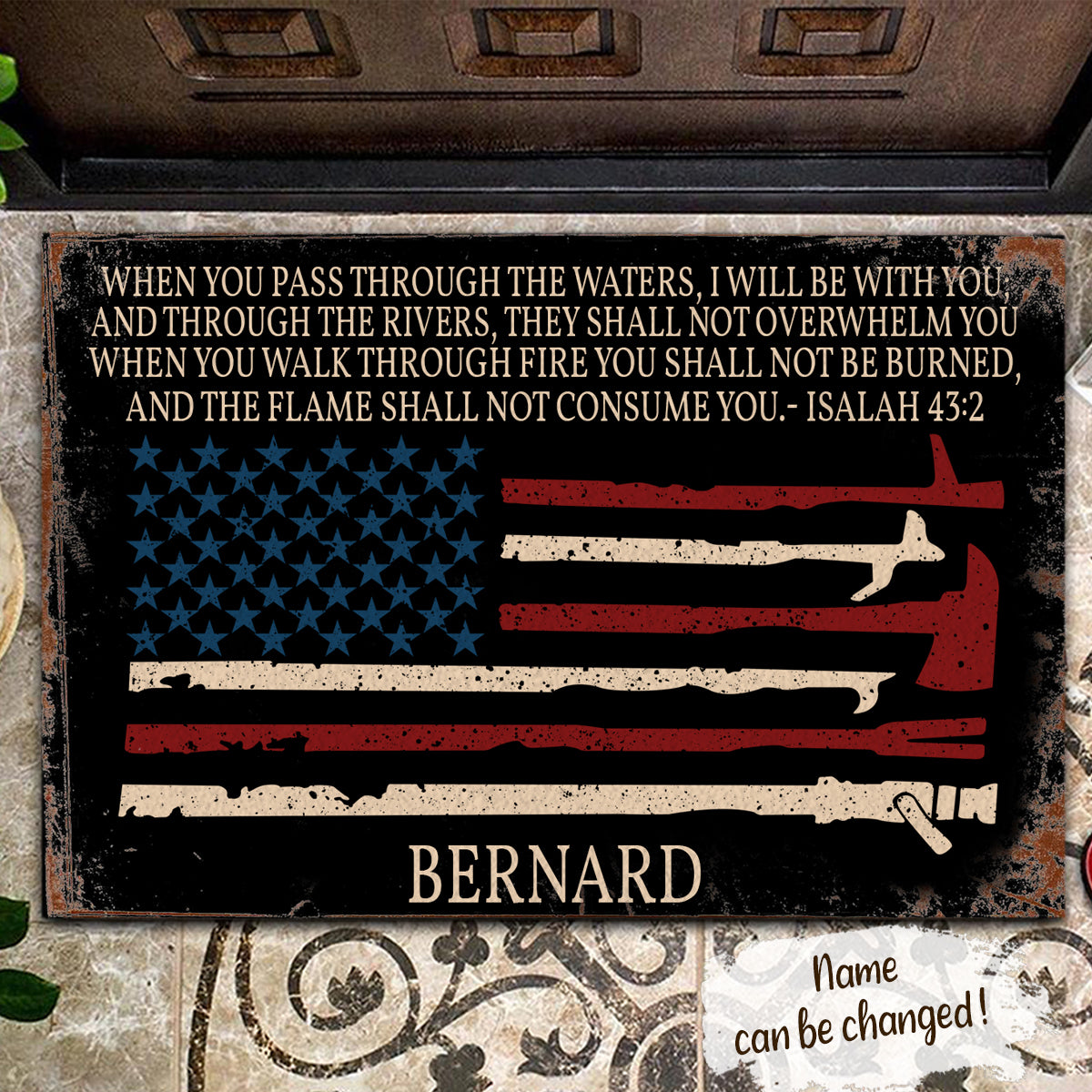 I WIll Be With You Personalized Doormat - Firefighter