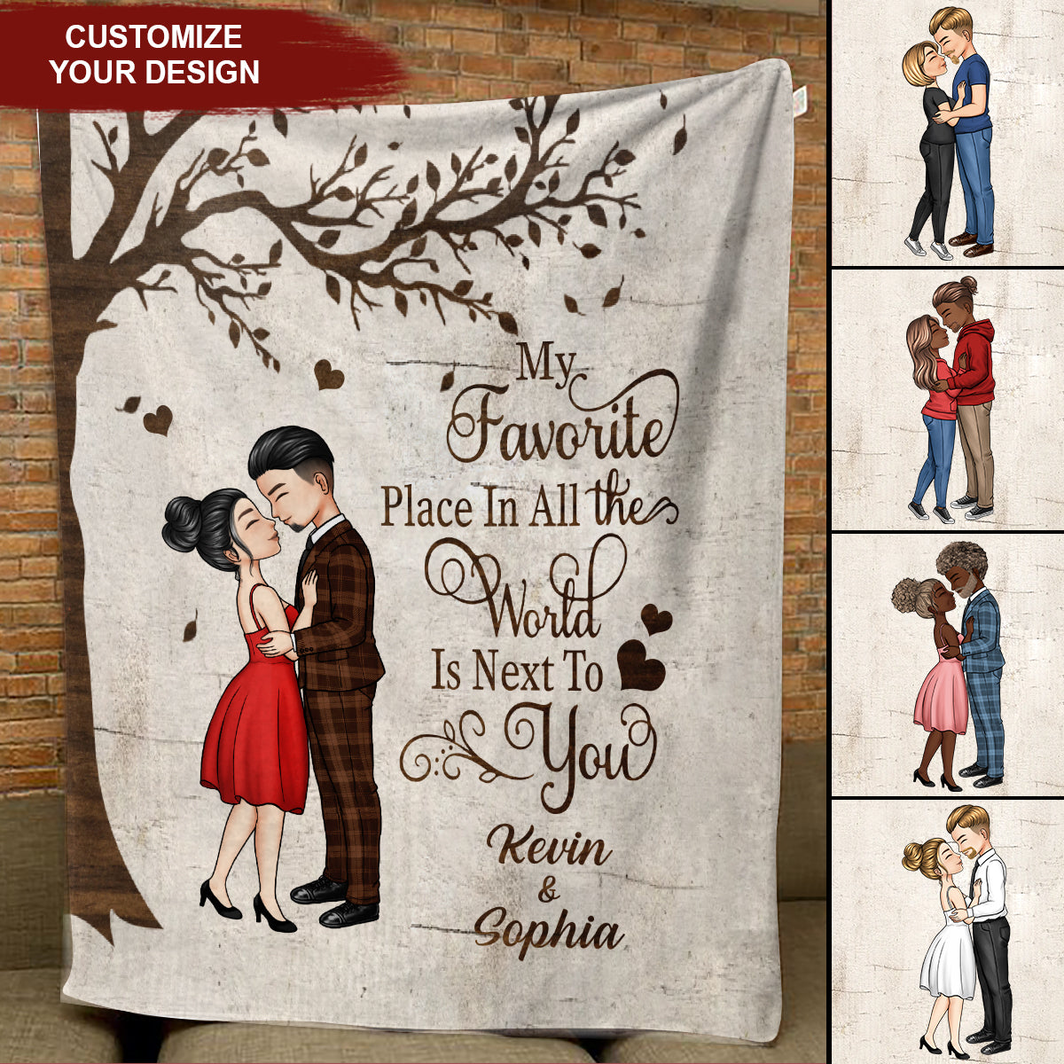My Favorite Place - Anniversary, Gift For Spouse, Lover, Husband, Wife, Boyfriend, Girlfriend Blanket - Gift For Couple
