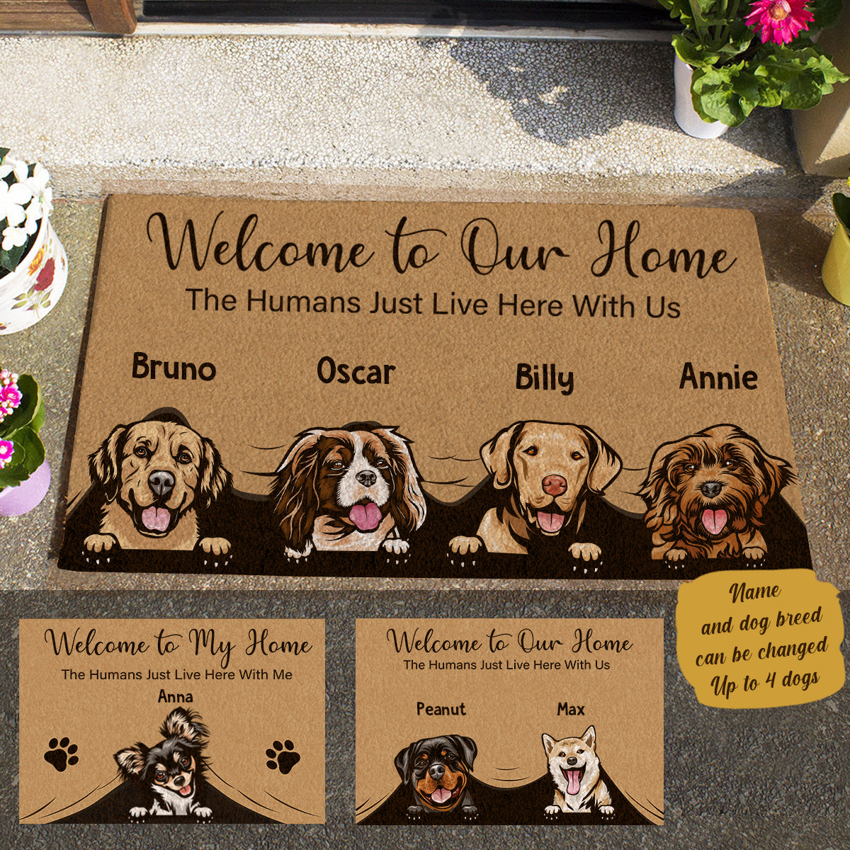 Funny Dog, Welcome To My Home The Humans Just Live Here With Me Personalized Doormat Banner_doormat_funny_dog_Welcome_To_My_Home_10.5.jpg?v=1620717868