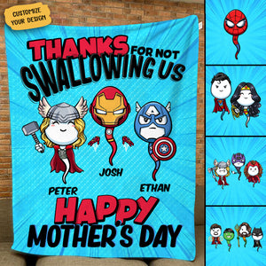 Multiverse Thanks For Not Swallowing - Personalized Blanket - Mother's Day, Funny, Birthday Gift For Mom, Wife BannerfbMultiverseThanksForNotPullingOut-PersonalizedBlanket-Father_sDay_Funny_BirthdayGiftForDad_Husband.jpg?v=1683693413