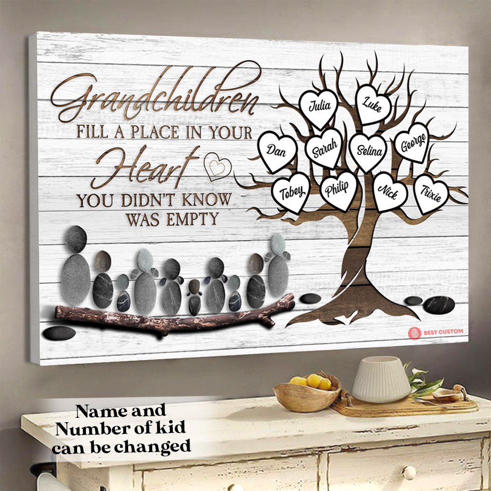 Fill A Place In Your Heart Personalized Canvas Grandparents Gift