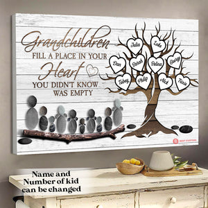 Fill A Place In Your Heart Personalized Canvas Grandparents Gift