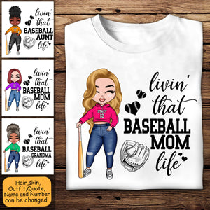 Livin' That Baseball Mom Life Personalized Shirt Gift For Mom