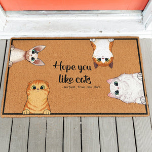 Hope You Like Cats - Personalized Doormat - Funny, Home Decor Gift For Cat Mom, Cat Dad