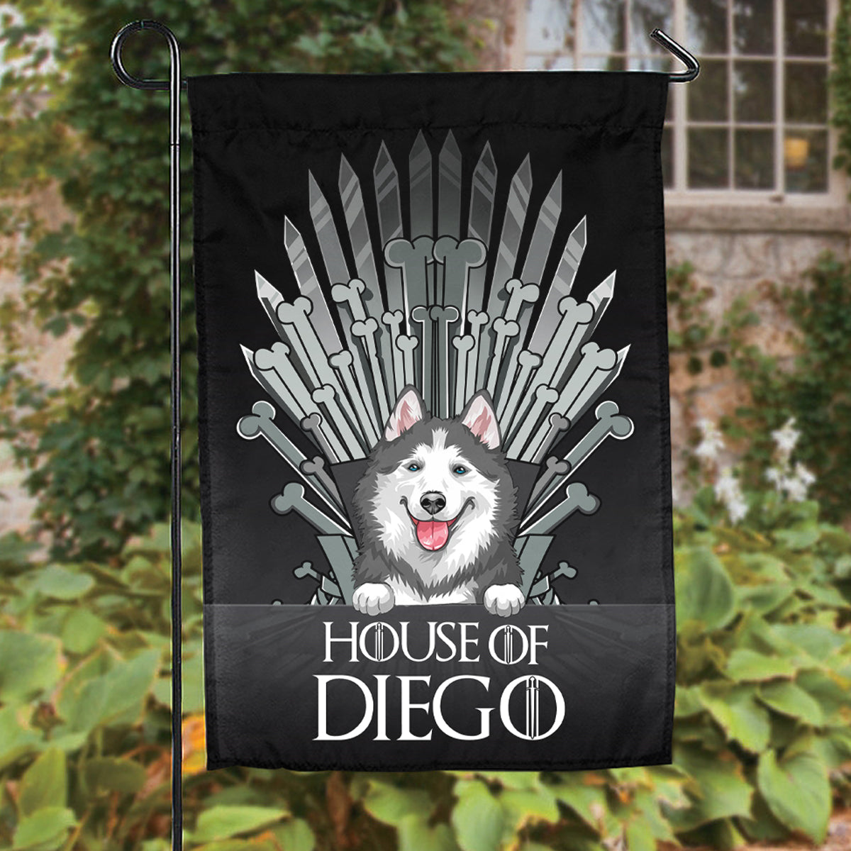 Dog Throne - Personalized Garden Flag - Funny, Birthday Gift For Dog Lovers