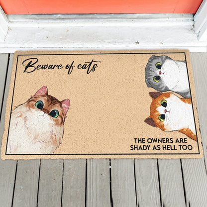 Beware Of Cats- Personalized Doormat - Funny Gift For Cat Lovers