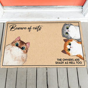Beware Of Cats- Personalized Doormat - Funny Gift For Cat Lovers
