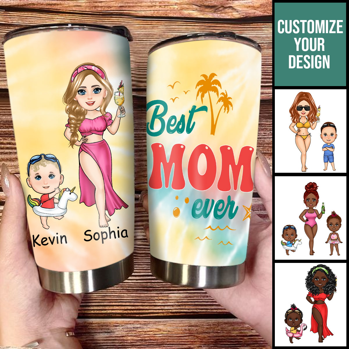 Best Mom Grandma Ever - Personalized Tumbler - Gift For Mom, Grandma, Mother's Day, Loving, Birthday Gift