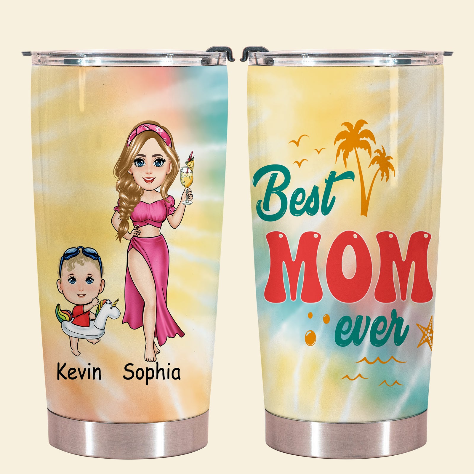Best Mom Grandma Ever - Personalized Tumbler - Gift For Mom, Grandma, Mother's Day, Loving, Birthday Gift