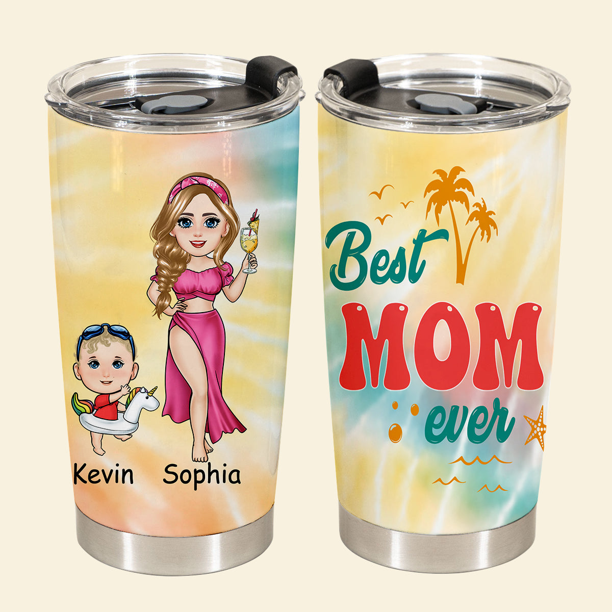 Best Mom Grandma Ever - Personalized Tumbler - Gift For Mom, Grandma, Mother's Day, Loving, Birthday Gift