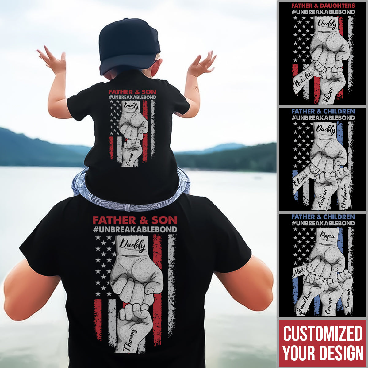 Father Daughter Father Son Unbreakable Bond - Personalized Shirt - Birthday Father's Day Gift For Dad, Husband Bn-fb-64548d960b0f1b0008faa8c3-FIX.jpg?v=1683772317