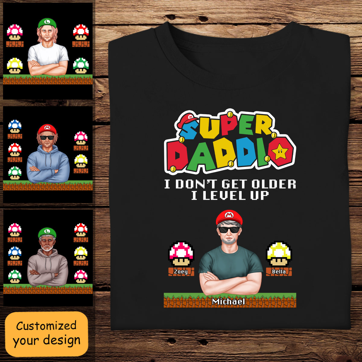 Super Daddio I Don't Get Older i Level Up - Personalized Apparel - Gift For Father, Daddy, Dad, Father's Day Bn-fb-646d7f96d9bd2300087f100c-FIX.jpg?v=1685509004