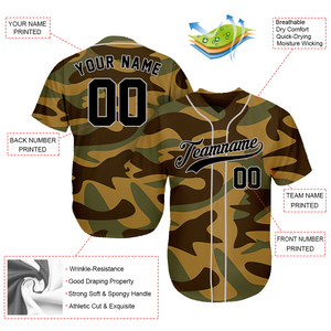Baseball Jersey Custom - Baseball Lover Gifts - Veteran Salute To Service Camouflage - Baseball Team Father's Day Gifts BJC11