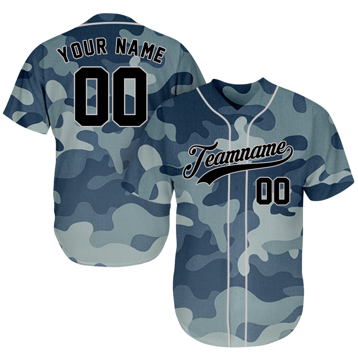 Personalized Baseball Jersey - Best Gift For A Baseball Fan - Veteran Salute To Service Camouflage - Father's Day Gifts Baseball Fans BJC5