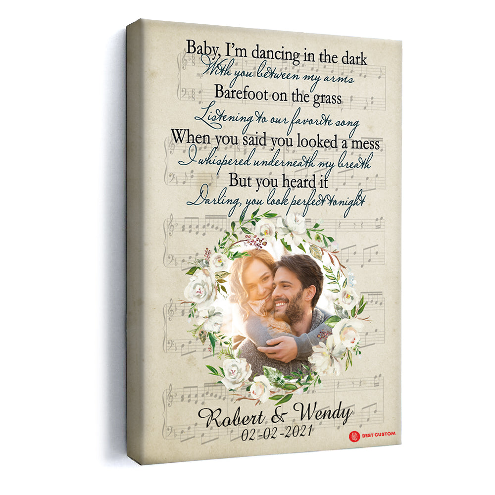 Baby, I'm Dancing In The Dark - Personalized Photo Poster - Canvas, Gift For Couple CanvasBanner.jpg?v=1644572044