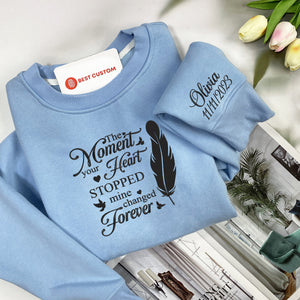 embroidered in memory of feather with birds custom embroidery memorial shirt with name EmbroideredInMemoryOf_FeatherWithBirds-11.jpg?v=1709610009