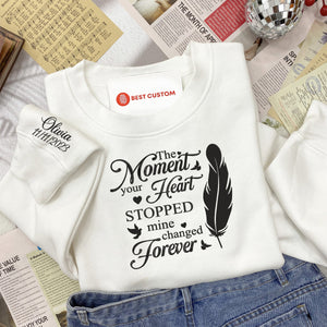 embroidered in memory of feather with birds custom embroidery memorial shirt with name EmbroideredInMemoryOf_FeatherWithBirds-9.jpg?v=1709610009