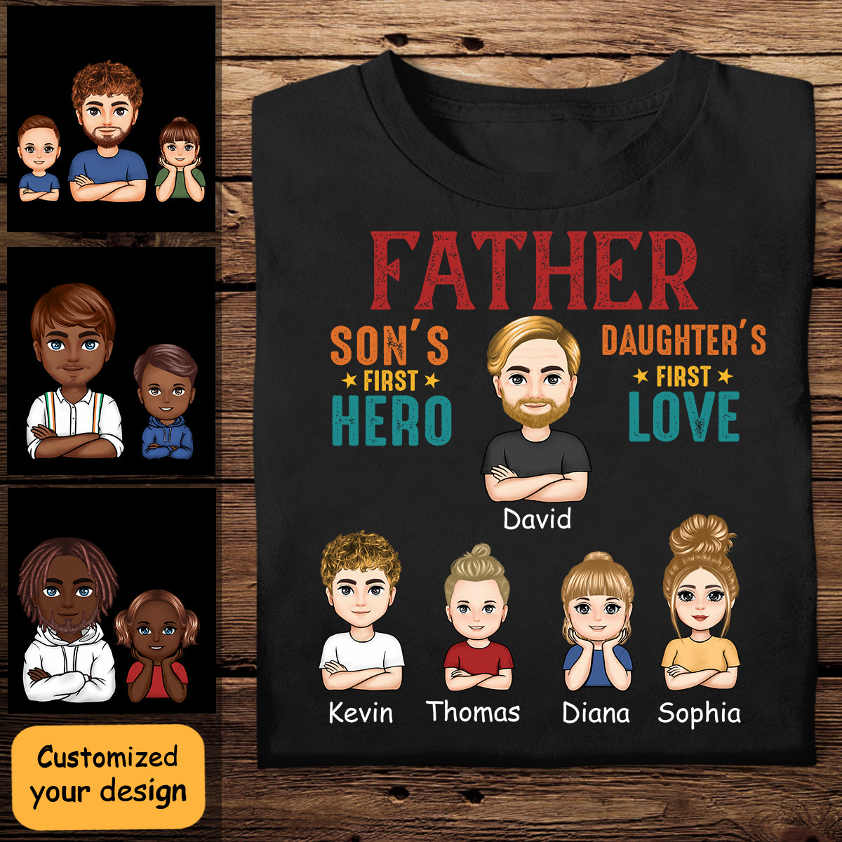 Father-Son's First Hero-Daughter's First Love - Personalized Apprael - Gift For Father