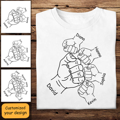 Father & Kids Fist Bump - Personalized Apparel - Gift For Father, Daddy, Dad, Father's Day Father_KidsFistBump-1.jpg?v=1683176547