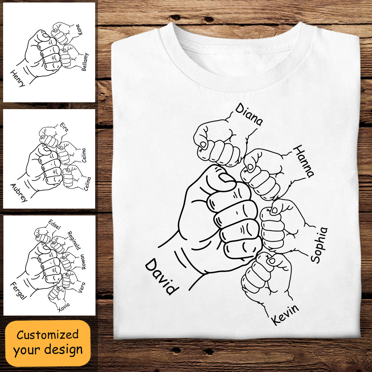 Father & Kids Fist Bump - Personalized Apparel - Gift For Father, Daddy, Dad, Father's Day Father_KidsFistBump-1.jpg?v=1683176547