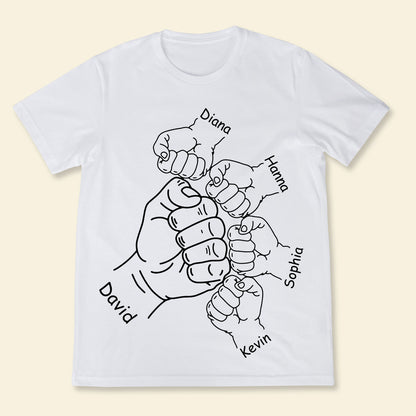 Father & Kids Fist Bump - Personalized Apparel - Gift For Father, Daddy, Dad, Father's Day Father_KidsFistBump-2.jpg?v=1683176547