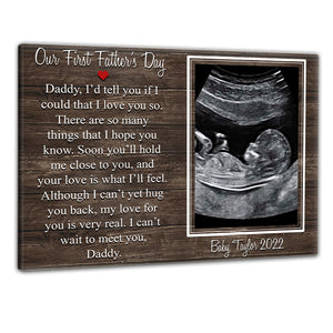 Personalized baby' photo poster - canvas and custom baby's name with love quote gift for new dad, father