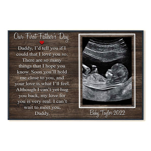 Personalized baby' photo poster - canvas and custom baby's name with love quote gift for new dad, father