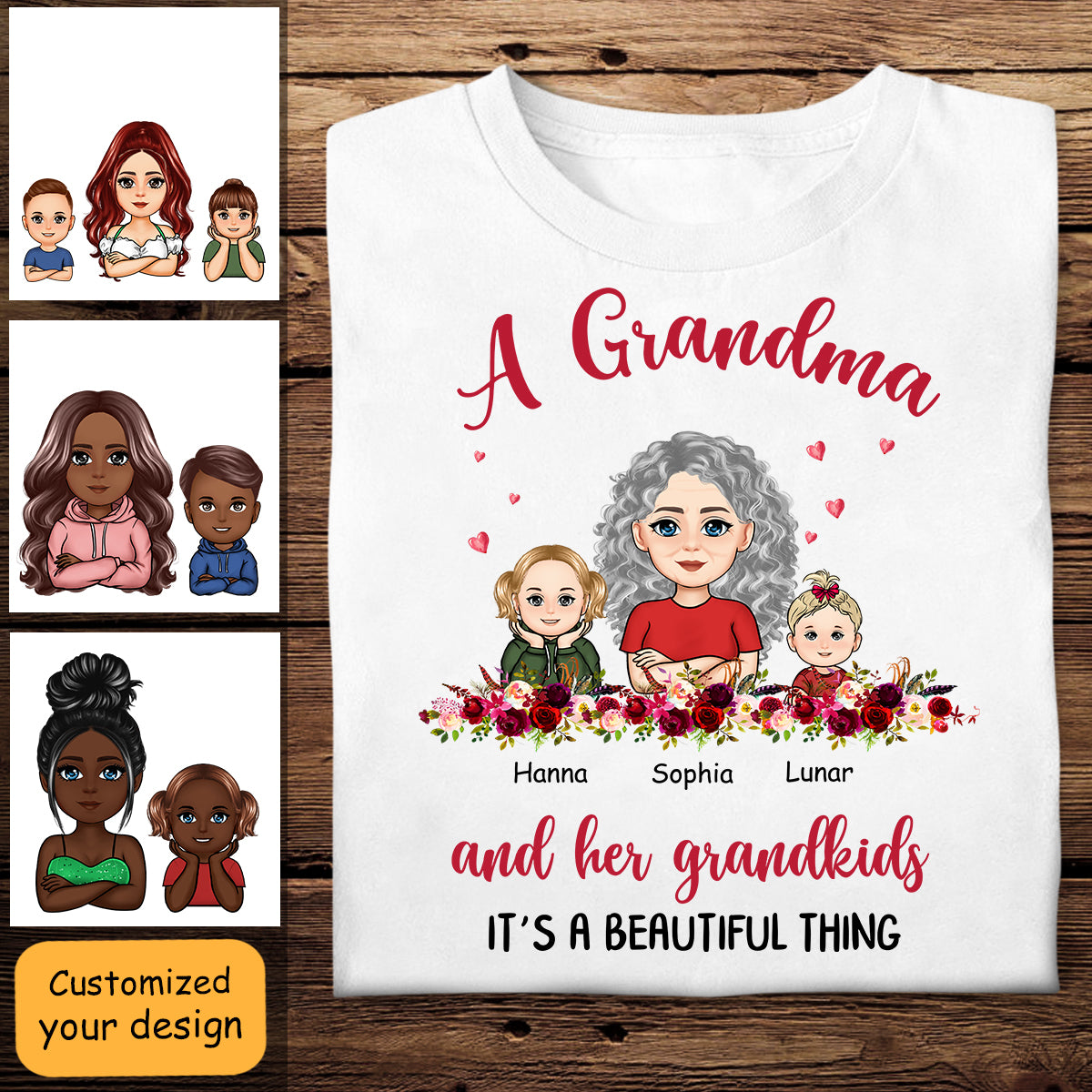 Grandma And Grandkids Beautiful Thing - Personalized Apprael - Gift For Mother, Gift For Grandma, Mother's Day