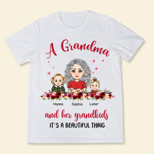 Grandma And Grandkids Beautiful Thing - Personalized Apprael - Gift For Mother, Gift For Grandma, Mother's Day