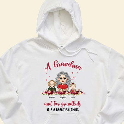 Grandma And Grandkids Beautiful Thing - Personalized Apprael - Gift For Mother, Gift For Grandma, Mother's Day