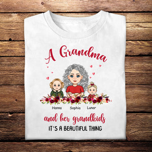 Grandma And Grandkids Beautiful Thing - Personalized Apprael - Gift For Mother, Gift For Grandma, Mother's Day