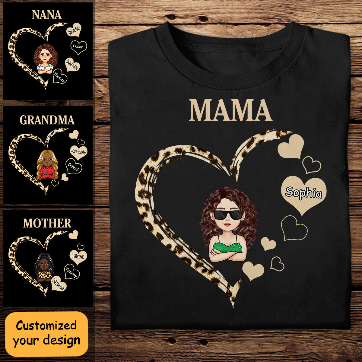 Grandma Mom Heart - Personalized Apparel - Gift For Mom, Grandma, Mommy, Mother's Day GrandmaMomHeart-112.jpg?v=1681442396