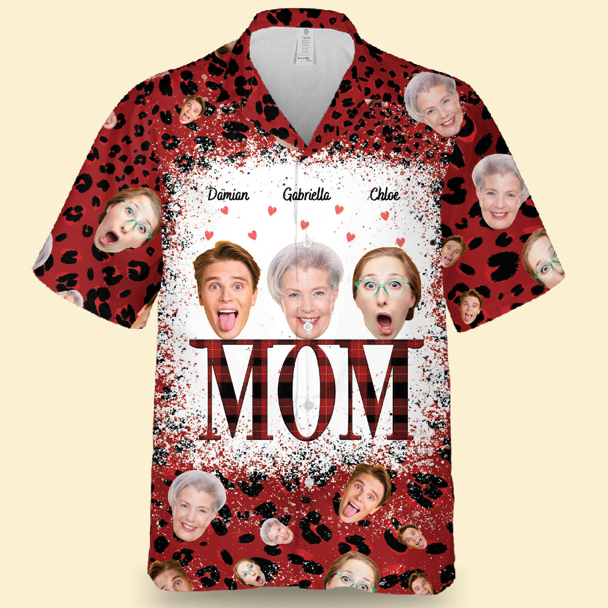 All Over Print Hawaiian Shirts - Kids & Mom Faces - Personalized Mother's Day Gifts