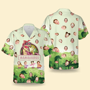 Hawaiian All Over Print Shirt Customize - Mamasaurus - Personalized First Mother's Day Gifts
