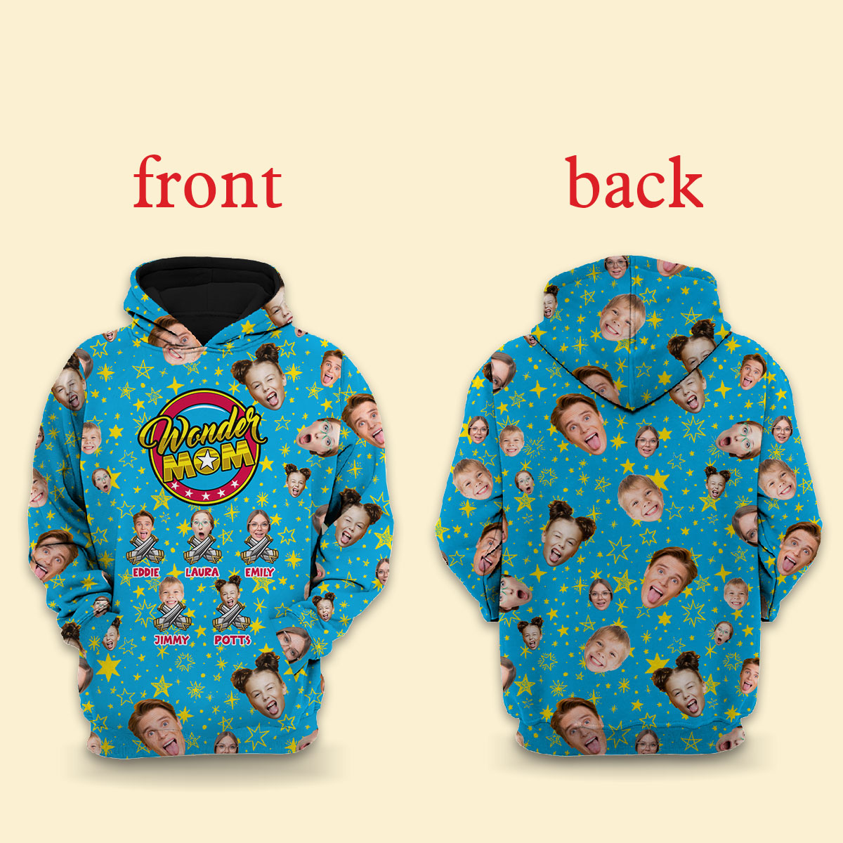 Personalized Photo 3D All Over Print Hoodies - Wonder Mom - Personalized Mother's Day Gift