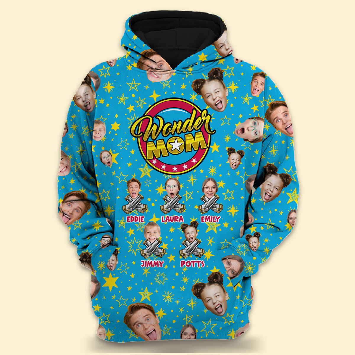 Personalized Photo 3D All Over Print Hoodies - Wonder Mom - Personalized Mother's Day Gift