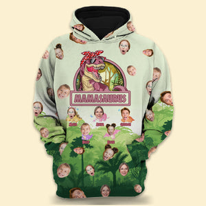 Personalized 3D All Over Print Hoodies With Funny Image - Mamasaurus - Mother's Day Personalized Photo Gifts