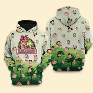 Personalized 3D All Over Print Hoodies With Funny Image - Mamasaurus - Mother's Day Personalized Photo Gifts