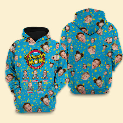 Personalized Photo 3D All Over Print Hoodies - Wonder Mom - Personalized Mother's Day Gift