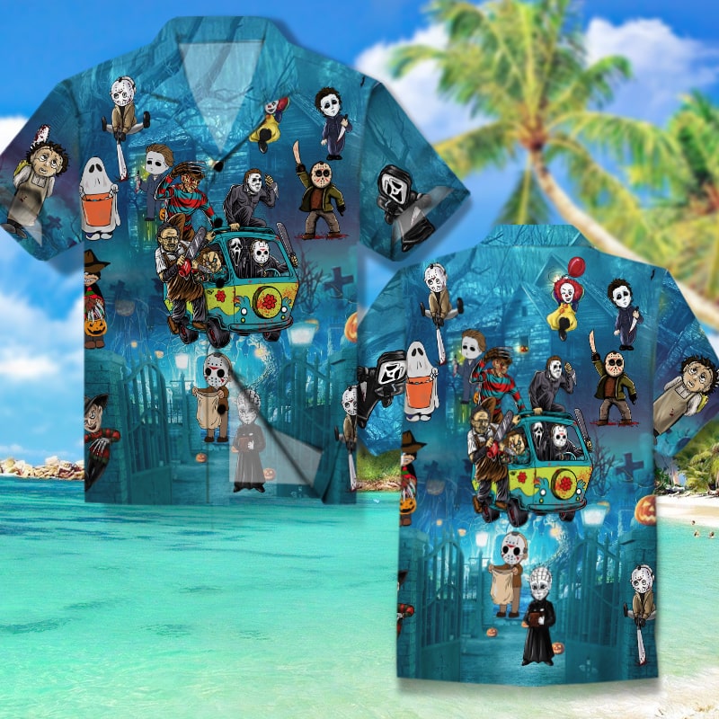 Horror Characters All Over Print Hawaiian Shirt - Movie