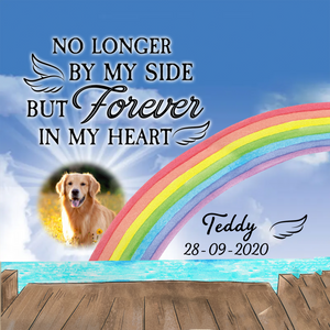 Sympathy Acrylic Plaque Personalized For Dog - No Longer By My Side - Dog Memorial Gift For Him