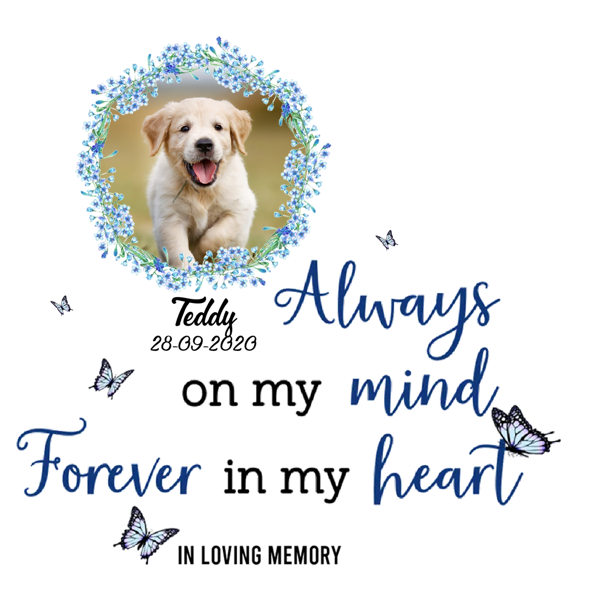 Dog Memorial Acrylic Plaque Personalized - Always On My Mind Forever In My Heart - Dog Memory Presents