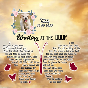 Acrylic Plaque Dog Gift Memorial - Waiting At The Door - Dog Remembrance Ideas